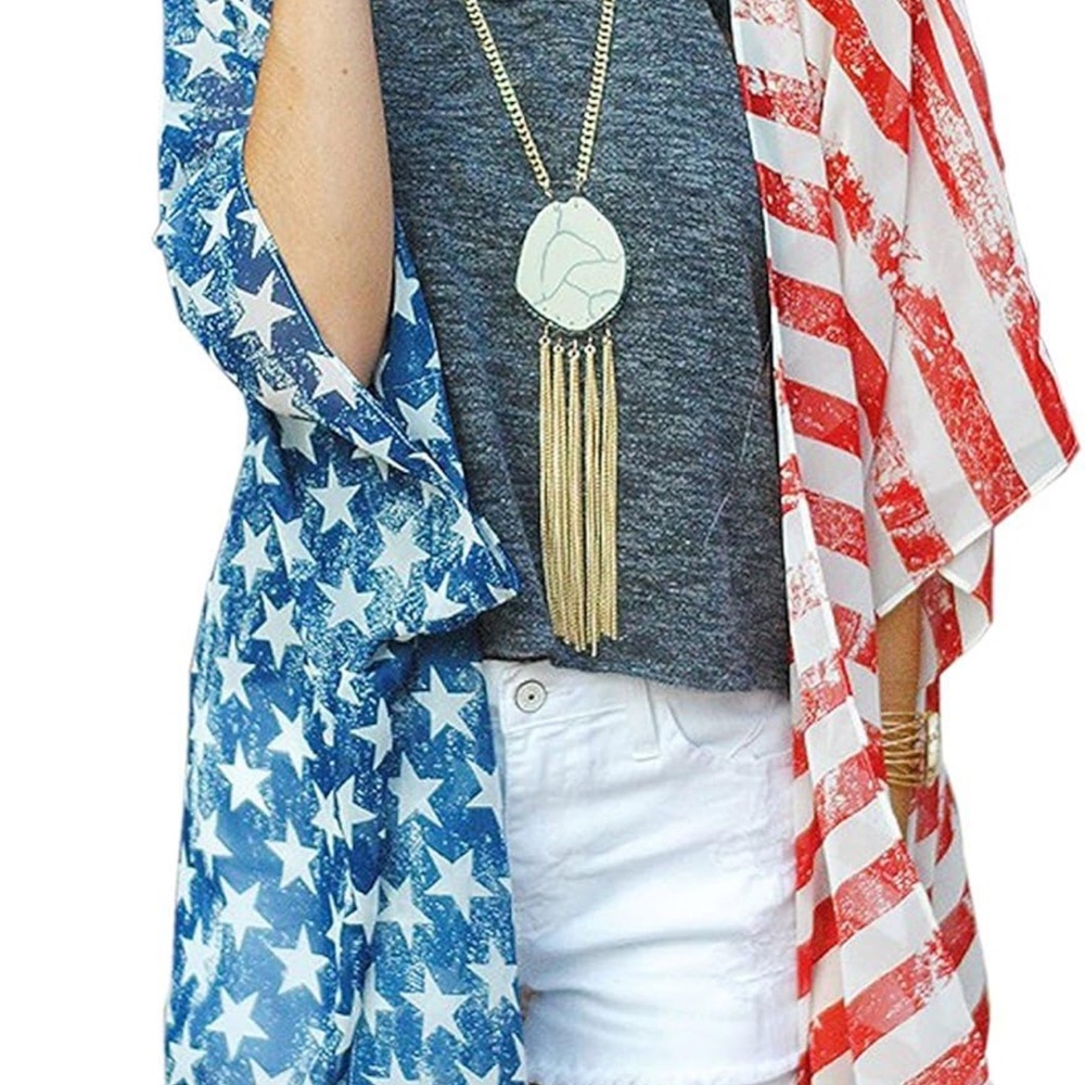 Patriotic Stars and Stripes Kimono